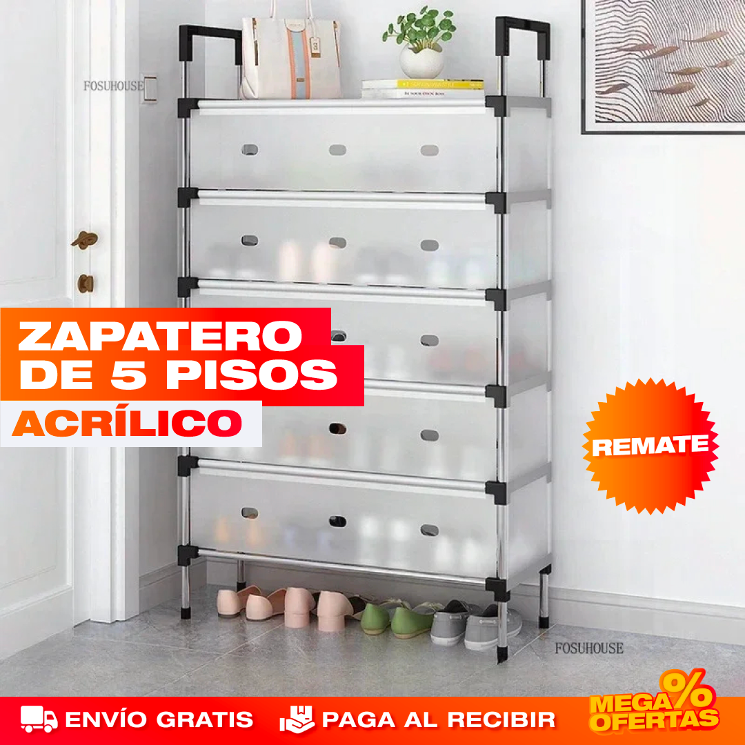 Zapatero de 5 Pisos en Acrílico