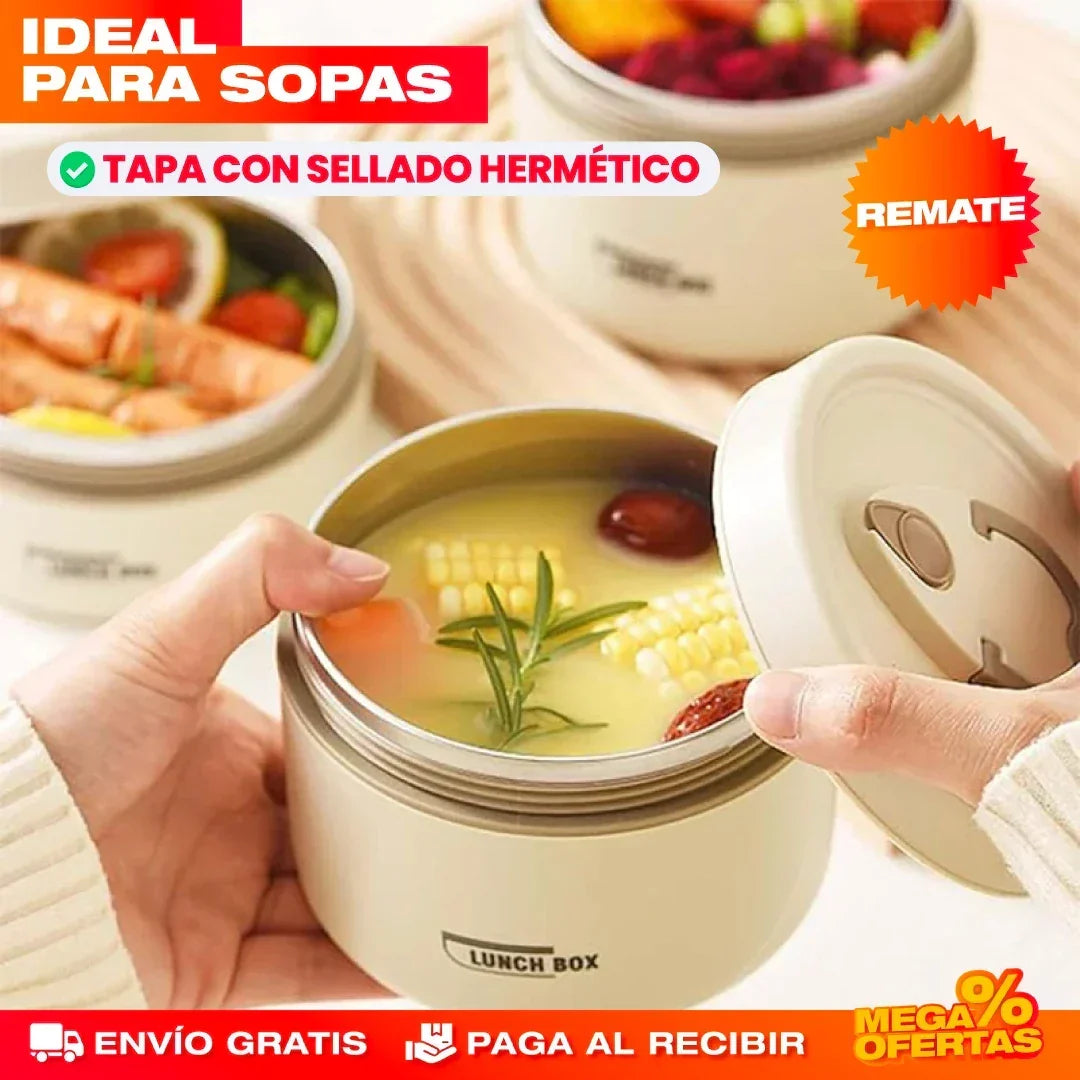 Portacomidas y Lonchera Térmica – Set x4